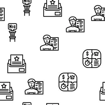Lead generation customer business vector seamless pattern Stock Illustration