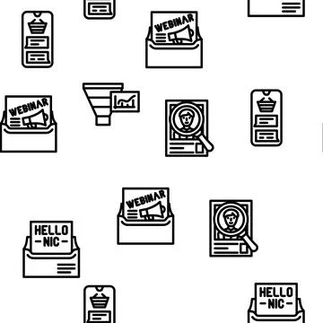 Lead generation customer business vector seamless pattern 스톡 일러스트