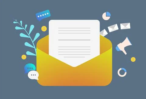 Lead Generation Digital Email Marketing concept. Drip advertising e-mail Stock Illustration