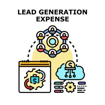 Lead generation expense concept illustration marketing cost 스톡 일러스트
