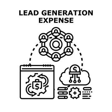 Lead generation expense concept illustration marketing cost Stock Illustration