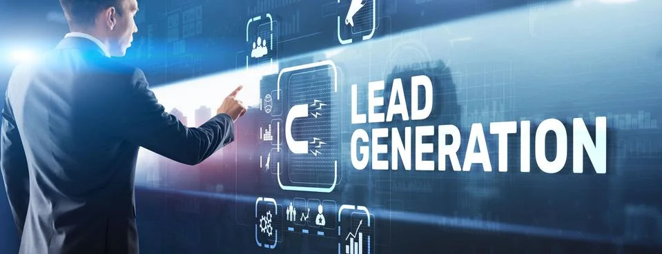 Lead Generation. Finding and identifying customers for your business products or Foto stock