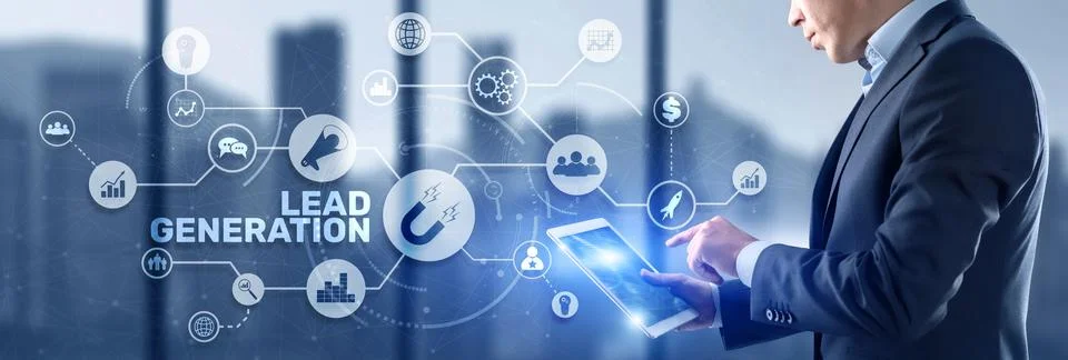 Lead Generation. Finding and identifying customers for your business products or Foto stock