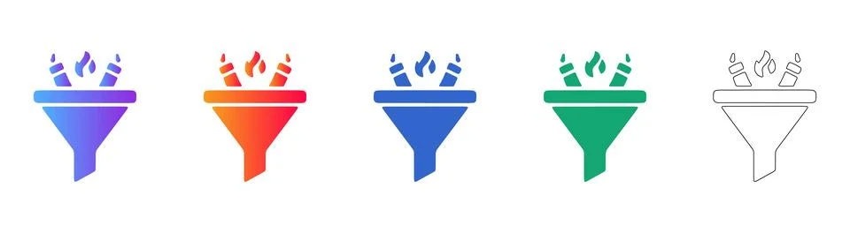 Lead generation funnel icon for sales process 스톡 일러스트