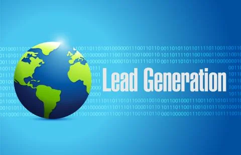 Lead generation globe sign illustration design Stock Illustration