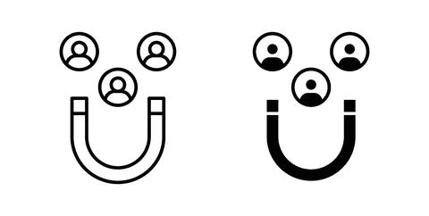 Lead generation icon collection in black, Line icons, flat symbols Stock Illustration