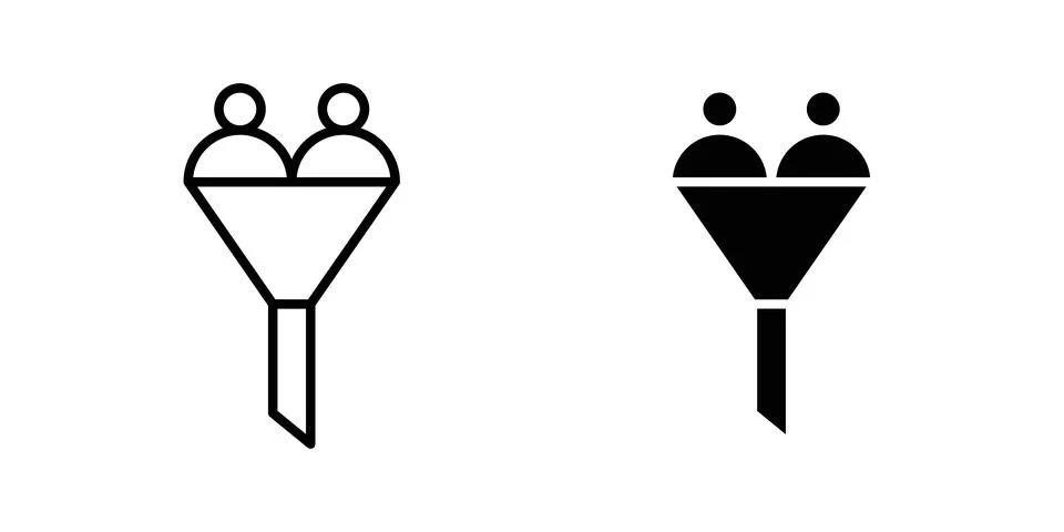 Lead generation icon vector template set in black Illustrazione stock