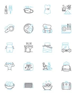 Lead generation linear icons set. Prospect, Pipeline, Conversion, Database Stock Illustration