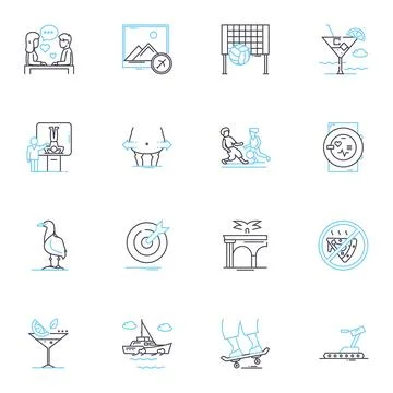 Lead generation linear icons set. Prospect, Pipeline, Conversion, Database 스톡 일러스트