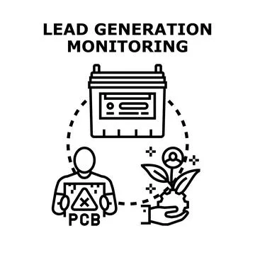 Lead generation monitoring process optimizing sales strategy Stock Illustration
