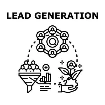 Lead generation process building client network Stock Illustration