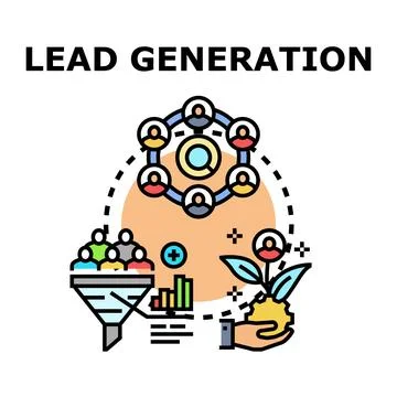 Lead generation process building client network Stock Illustration