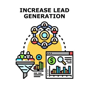 Lead generation process creating new business opportunities Stock Illustration