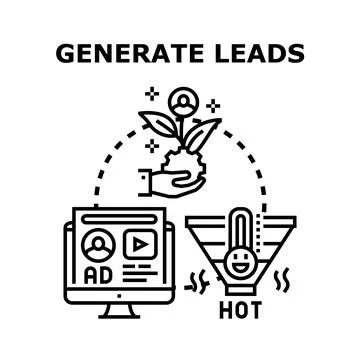 Lead generation process developing business opportunities Stock Illustration