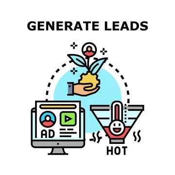Lead generation process developing business opportunities Stock Illustration