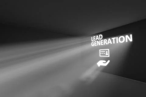 LEAD GENERATION rays volume light concept 3d illustration Stock Illustration