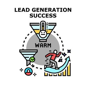 Lead generation success funnel progress concept vector イラスト素材