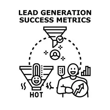 Lead generation success metrics concept for business growth Stock Illustration