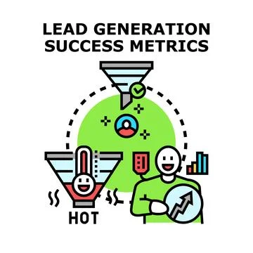 Lead generation success metrics concept for business growth Stock Illustration