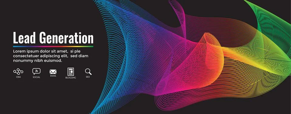 Lead Generation Web Header Banner - Attract leads for target audience to incr Stock Illustration