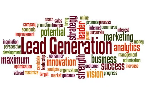Lead generation word cloud concept 2 Foto stock