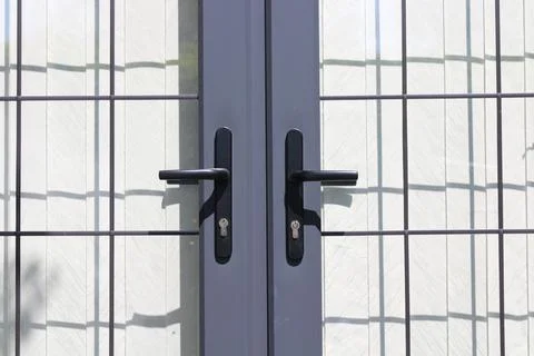 Lead glass door reflections Stock Photos