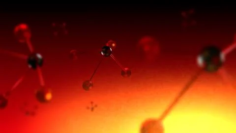 Lead II Oxide Molecules Floating in Cinematic Environment 10 Stock Illustration