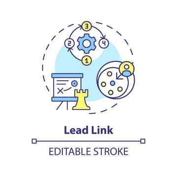 Lead link multi color concept icon Stock Illustration
