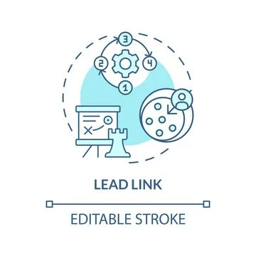 Lead link soft blue concept icon Stock Illustration