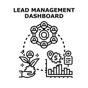 Lead management dashboard for business strategy and growth Ilustración de archivo