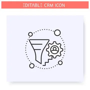 Lead management line icon. Editable illustration 库存插图