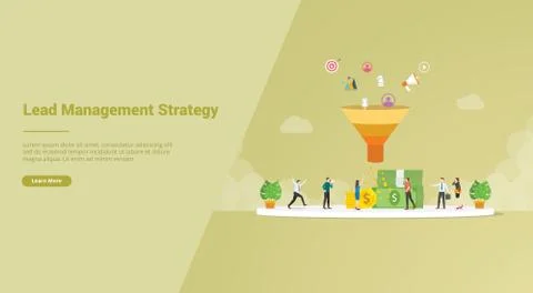 Lead management strategy concept for website template or landing homepage ban Stock Illustration