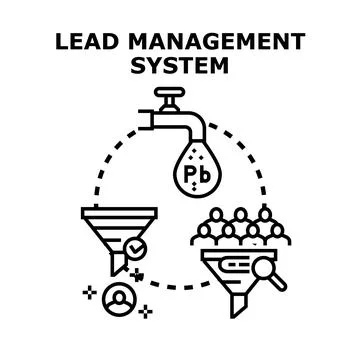 Lead management system attracting potential customers concept Stock Illustration
