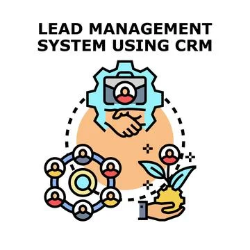 Lead management system using crm optimizing customer relations Ilustración de archivo