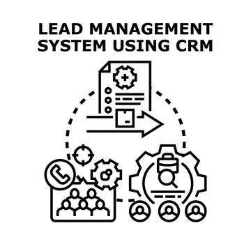 Lead management system using crm optimizing client relationship Ilustración de archivo