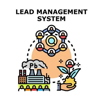 Lead management system vector concept illustration optimizing customer acqu.. Stock Illustration
