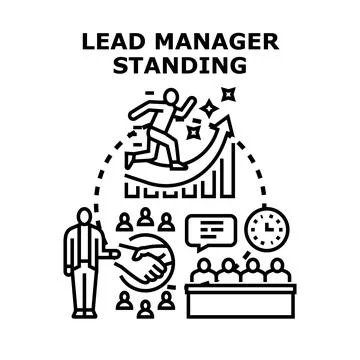 Lead manager inspiring team achieving business growth Ilustración de archivo
