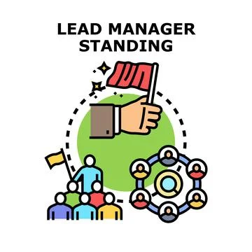 Lead manager standing leading team strategy concept Stock-Illustration