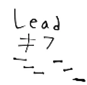 Lead number seven handwritten note text with handwritten, investigation Stock Illustration