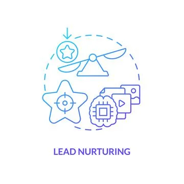 Lead nurturing blue gradient concept icon 스톡 일러스트