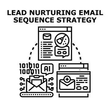 Lead nurturing email strategy generating customer relationships Stock Illustration