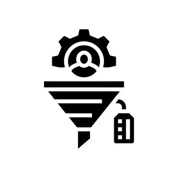 Lead nurturing technical sales engineer glyph icon vector illustration 스톡 일러스트