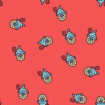 Lead nurturing technical sales engineer vector seamless pattern Illustrazione stock