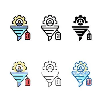 Lead nurturing technical sales series engineer color icon vector Stock Illustration