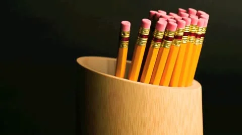 Lead pencils in a cup Stock Footage 21305188