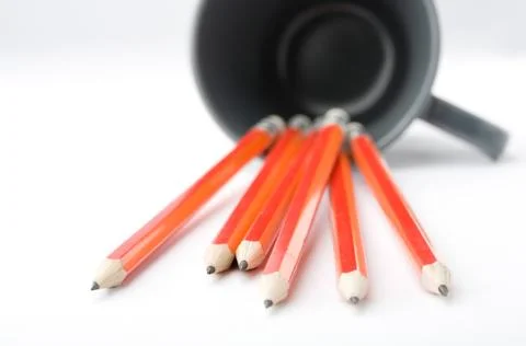 Lead pencils in cup. Foto stock