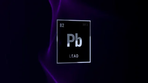 Lead Periodic Table Element Symbol Pb with Purple Abstract Background Stock-Footage 336359313