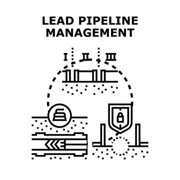 Lead pipeline management concept creating successful business strategy Stock Illustration