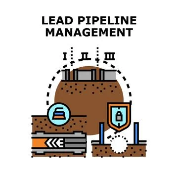 Lead pipeline management concept creating successful business strategy Stock Illustration