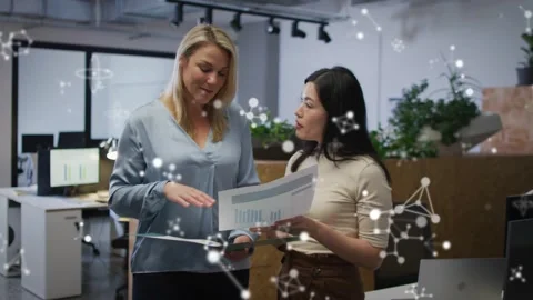 Lead pointing report starting finance data review holder following as animated Stock Footage 333539942
